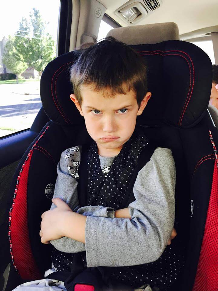 Mom Hitting Screaming Son in Car