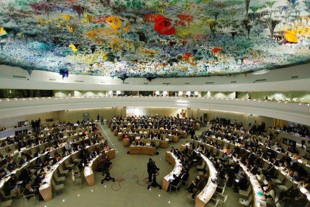 A meeting of the Human Rights Council. (UN/Pierre Albouy