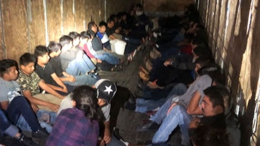 Fifty-nine illegal immigrants were found trying to enter the U.S. inside of a tractor-trailer.