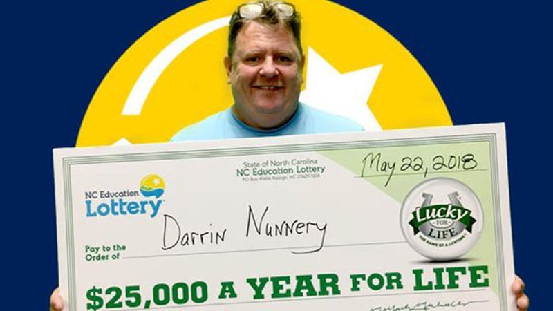 Darrin Nunnery, of Linden,Lucky for Life $25,000 winner.