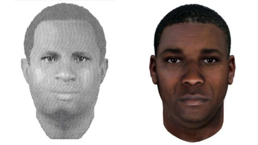 Authorities have released a composite sketch of the suspect made in 2003, left, and an age-progressed composite sketch showing what he may look like today.