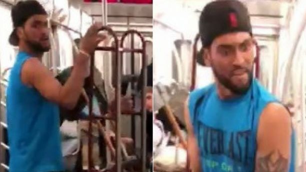 A man was arrested after he allegedly bashed a rider's face with a metal pipe.  (NYPD)