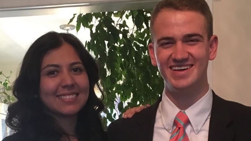 Wesley Kratzer, right, pictured with his wife.  (GoFundMe)