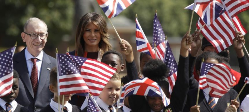 U.S. First Lady Melania Trump and Philip May,