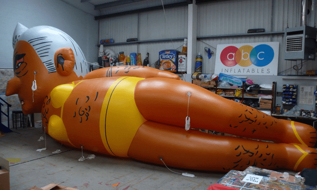 The Sadiq Khan blimp awaits its unveiling