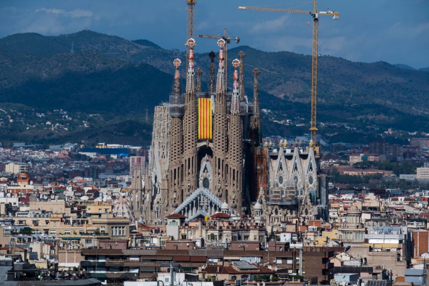 Sagrada Familia cathedral (pictured), one of the leading tourist attractions in the city,