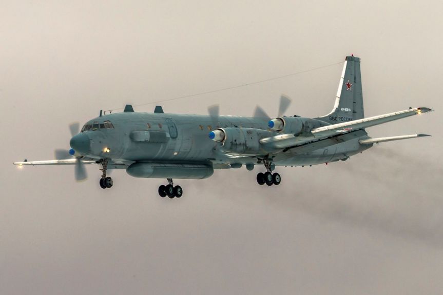 FILE In this file photo taken on Saturday, March 4, 2017, The Russian Il-20 electronic intelligence plane of the Russian air force