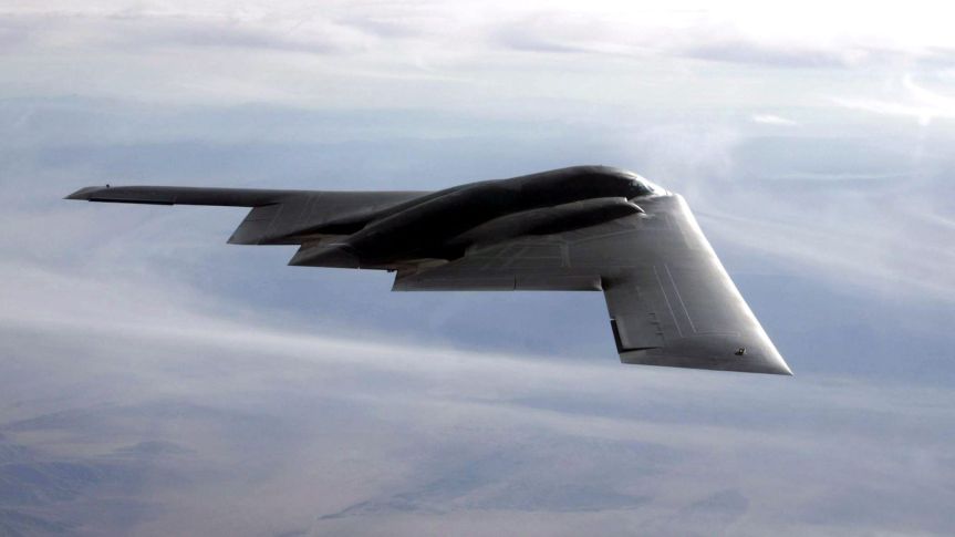 The B-2 flies over the Utah Testing and Training Range 