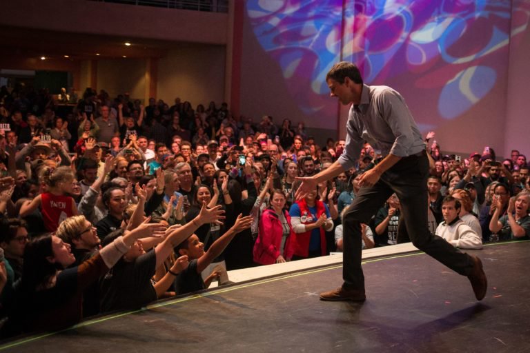 US Rep. Beto O’Rourke (D-TX) greets supporters