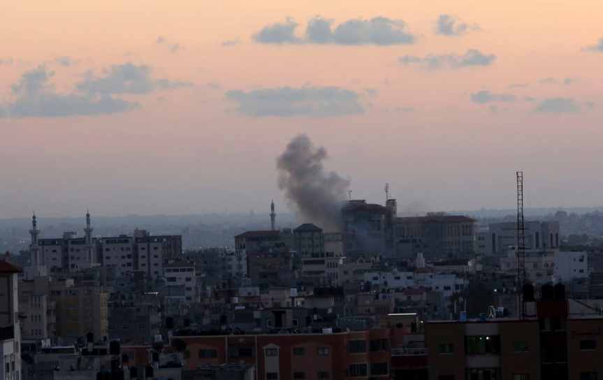 Smoke rises following Israeli strikes 