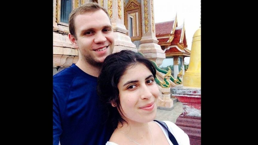 Matthew Hedges [left] with his wife Daniela Tejada.