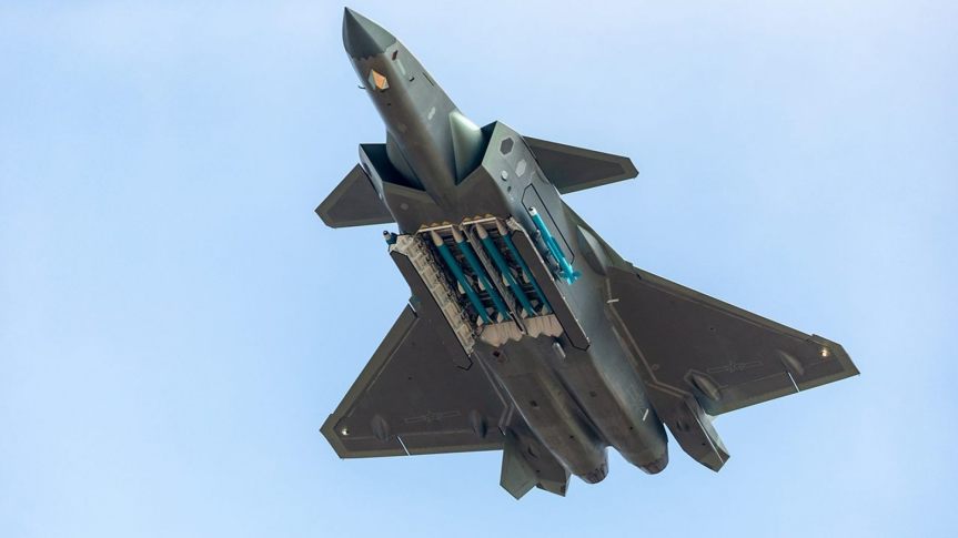 Fighter aircraft J-20 of People's Liberation Army Air Force