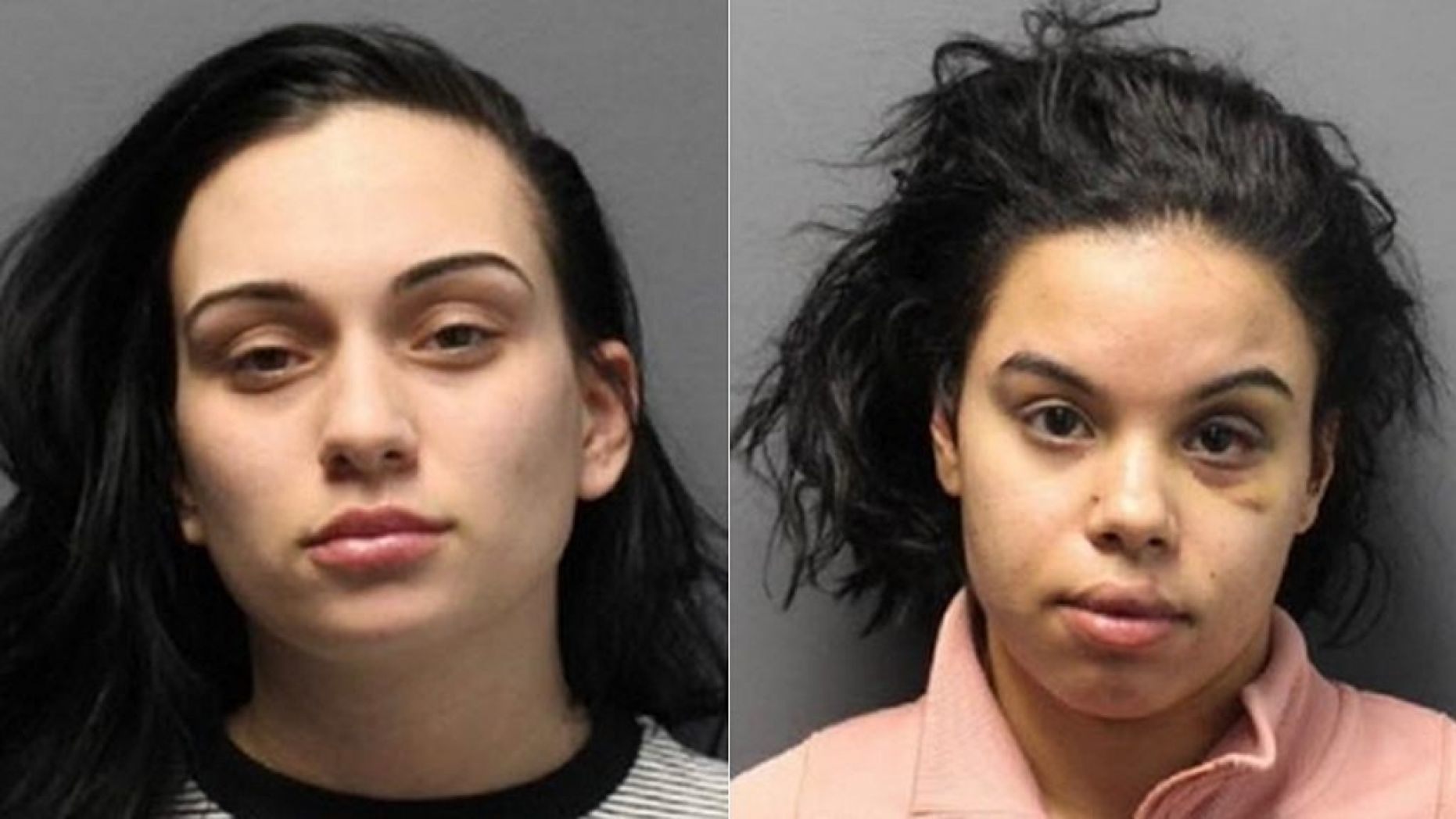 Mug shots for Melissa Dacier, 22, of Providence, (l.), and Neish Rivera, 25, of Pawtucket,