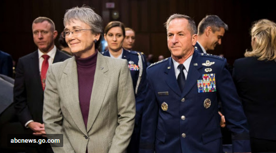 Secretary of the United States Air Force Heather Wilson and Chief of Staff of the Air Force Gen. David Goldfein