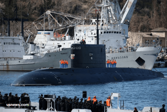 A Russian B-268 Veliky Novgorod Kilo class diesel-electric submarine