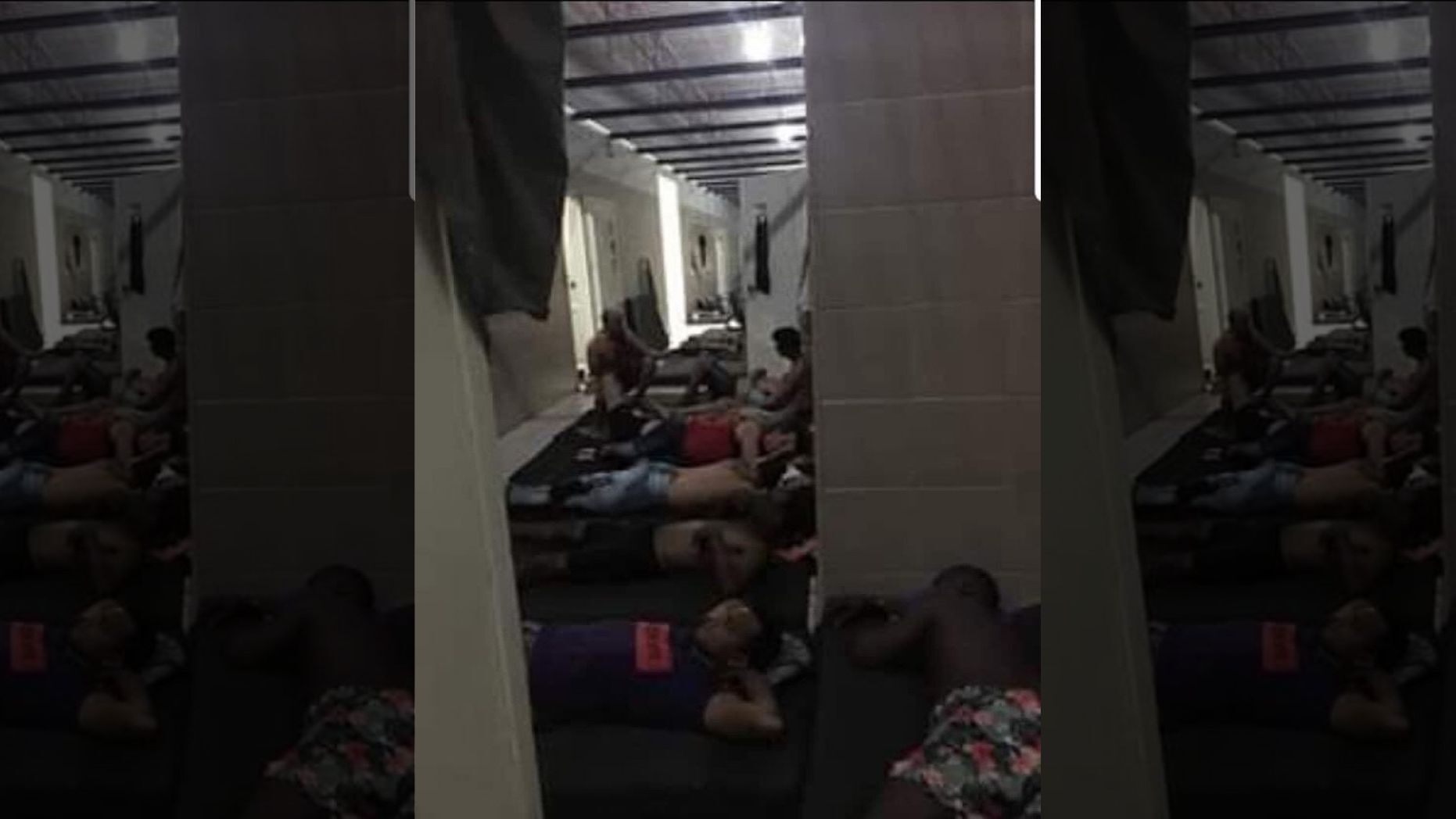 images shot inside a facility in Mexico depicting an overcrowded shelter and unsanitary conditions. 