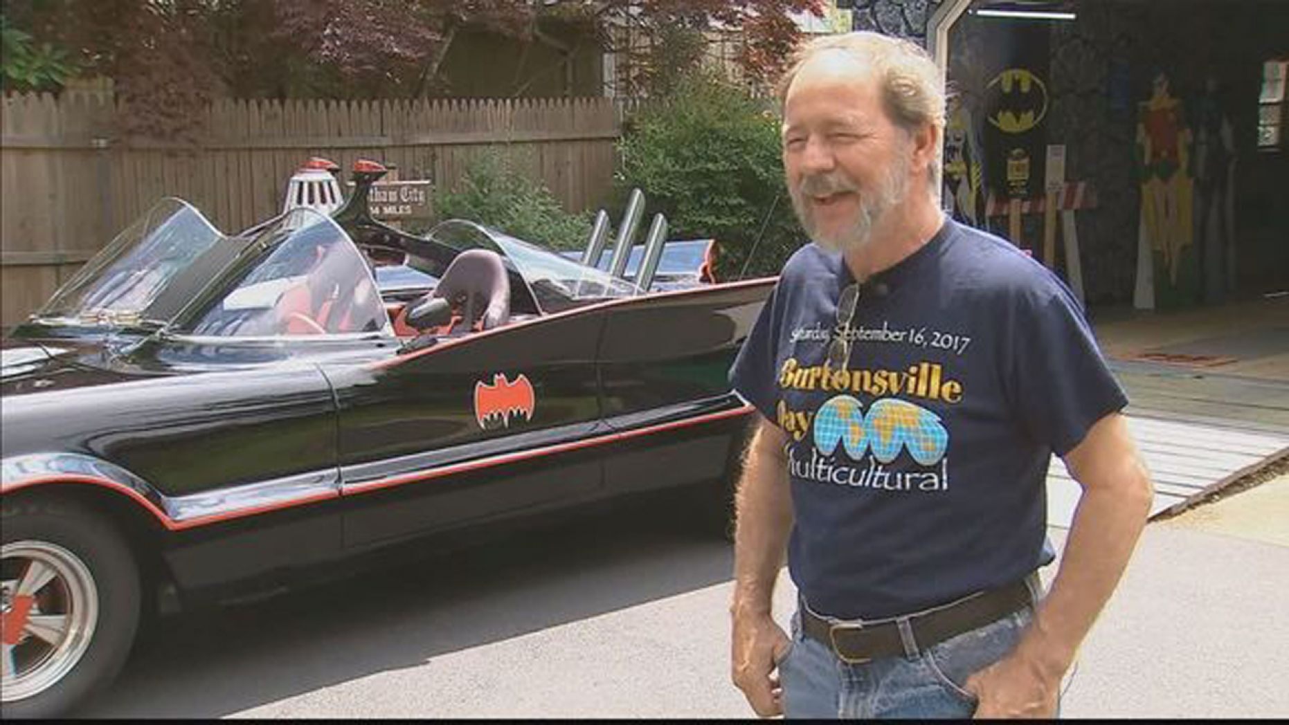 Bill Gibson, who drives a 1966 Batmobile replica,