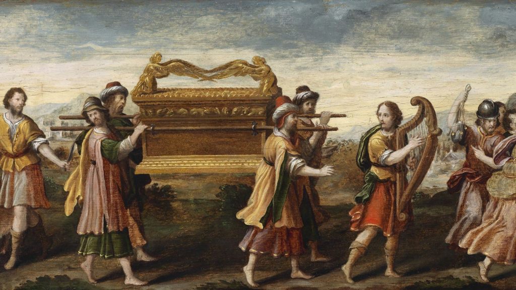 King David bearing the Ark of the Covenant into Jerusalem, Early16th cen..