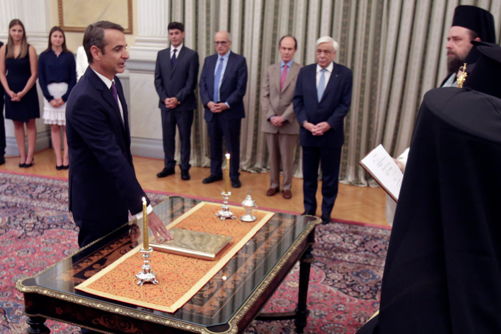 Greece's new prime minister, Kyriakos Mitsotakis,