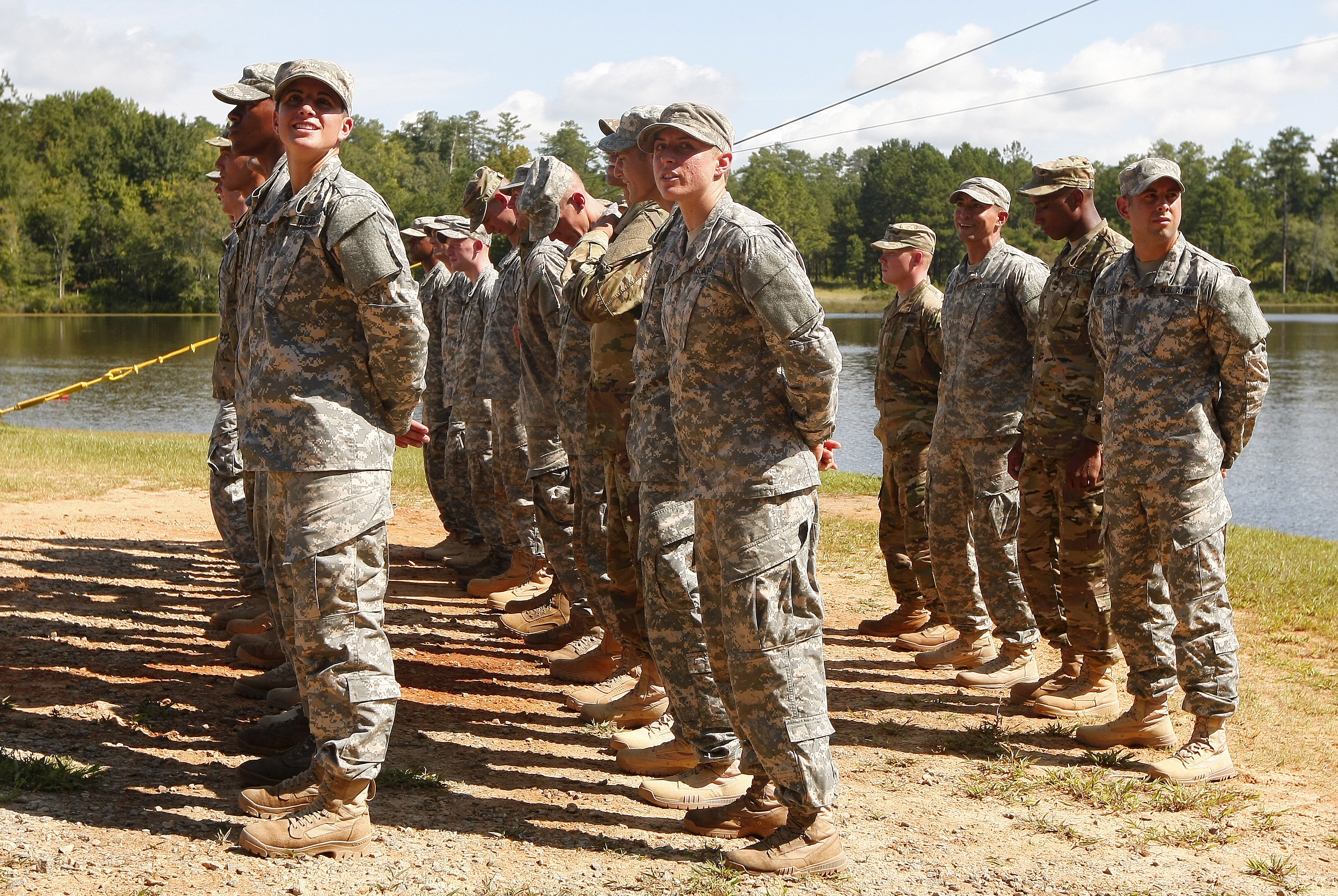 Capt. Kristen Griest of Orange, Connecticut (L) and 1st Lt. Shaye Haver of Copperas Cove, Texas,first two women U.S. Army Rangers