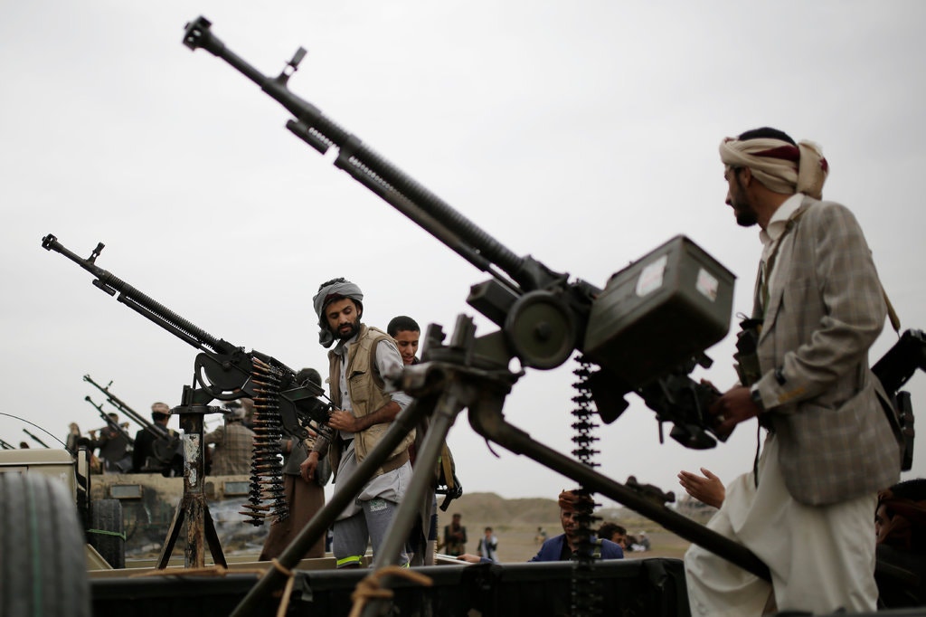 Houthi rebel fighters in Sana, Yemen, in August.