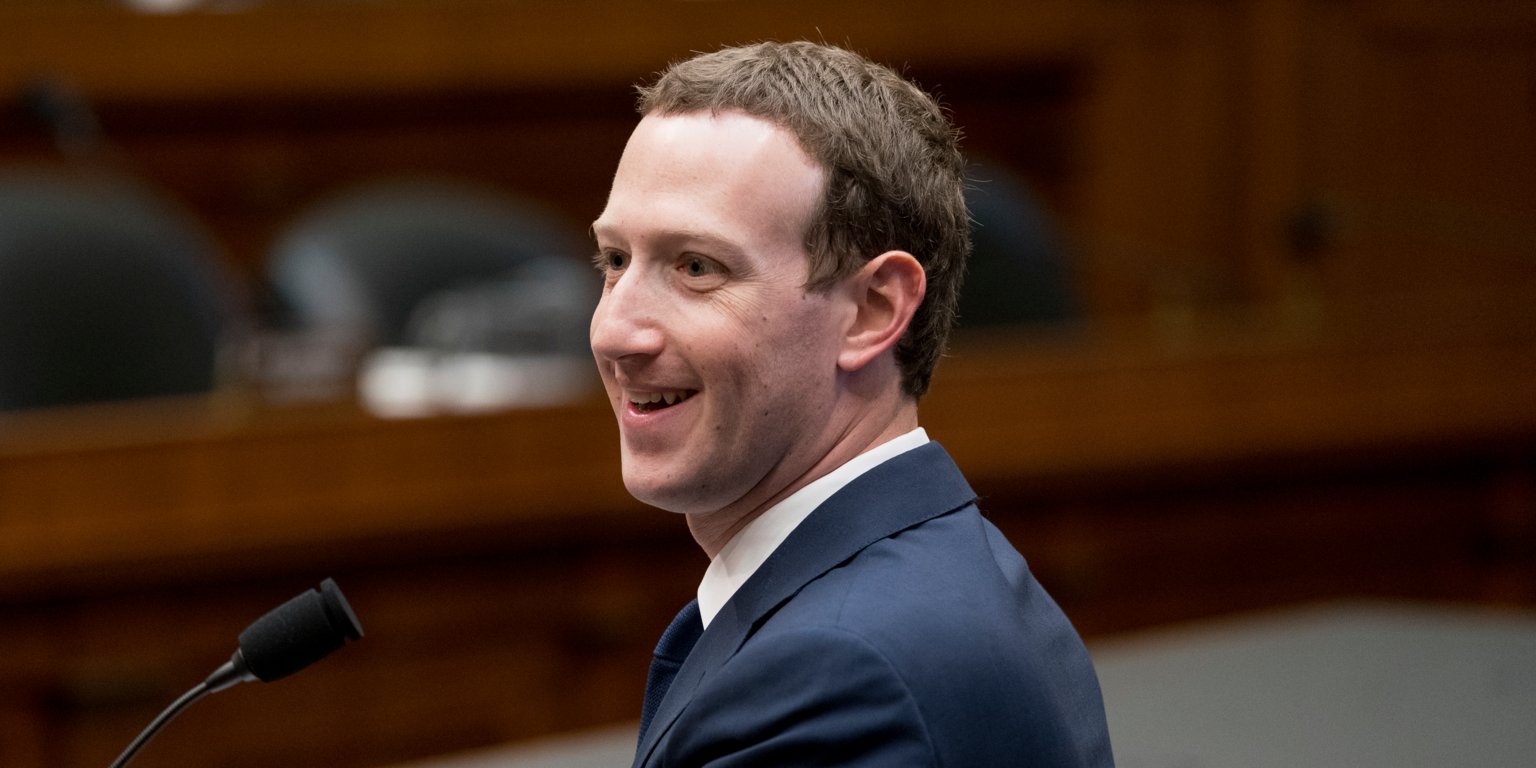 Facebook CEO Mark Zuckerberg smiles while testifying before a House Energy and Commerce hearing on Capitol Hill in Washington, Wednesday, April 11, 2018,