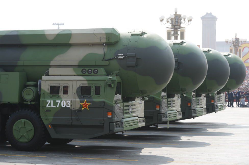 China's military displayed new intercontinental ballistic missiles in public for the first time.