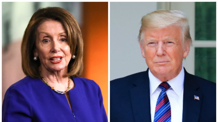 House Speaker Nancy Pelosi (L) and President Donald Trump.