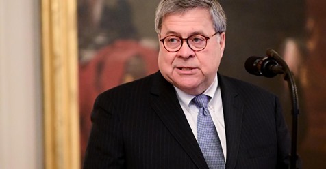 FILE PHOTO: U.S. Attorney General William Barr participates in a presentation ceremony of the Medal of Valor and heroic commendations to civilians and police officers who responded to mass shootings in Dayton, Ohio and El Paso, Texas during a ceremony in the East Room of the White House in Washington, U.S. September 9, 2019.