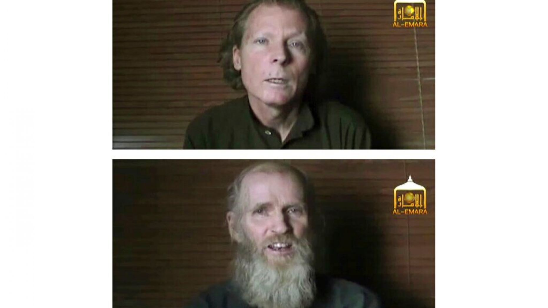 FILE: Kidnapped teachers Australian Timothy Weeks, top, and American Kevin King, were abducted at gunpoint in Afghanistan in August 2016. 