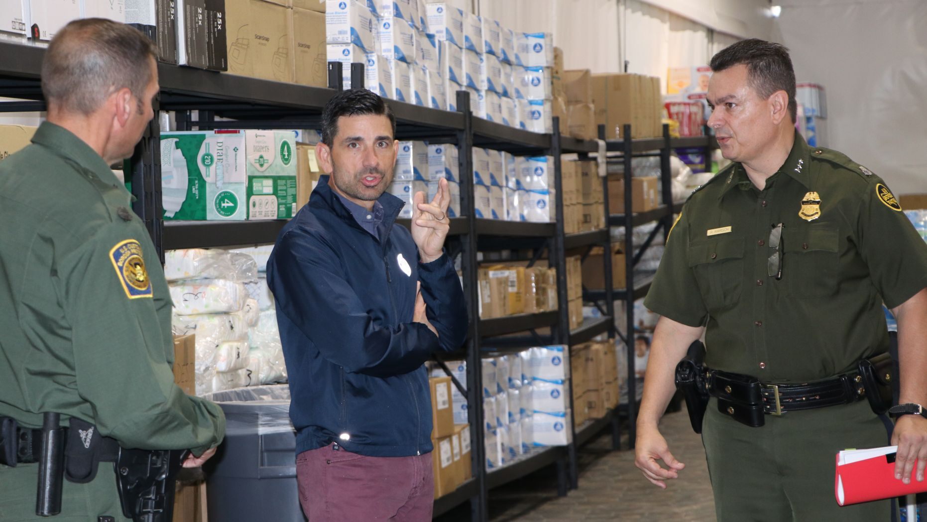 Acting DHS Secretary Chad Wolf tours a migrant facility in Texas.