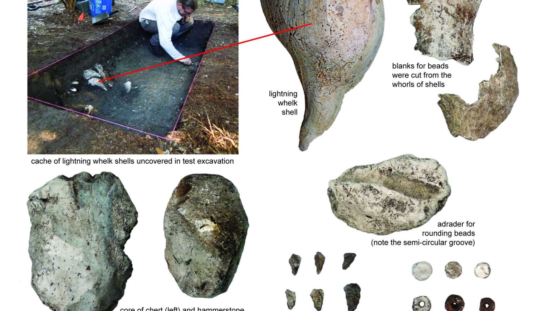 Artifacts recovered from Raleigh Island.
