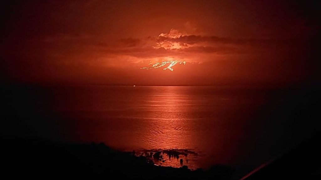 The park said it was warned of increased seismic activity characteristic of an eruption before the volcano began spewing lava. (Galapagos National Park via AP)