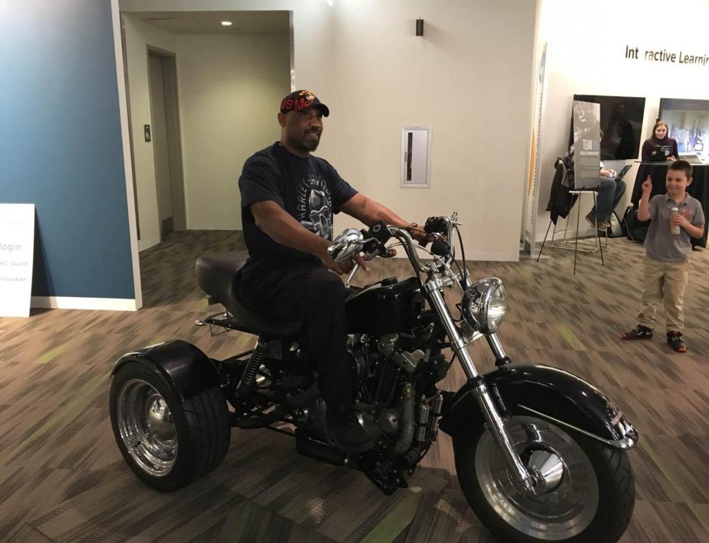 Charles Zollicoffer on the trike he received from CAMVETS (Submitted photo/TNS)
