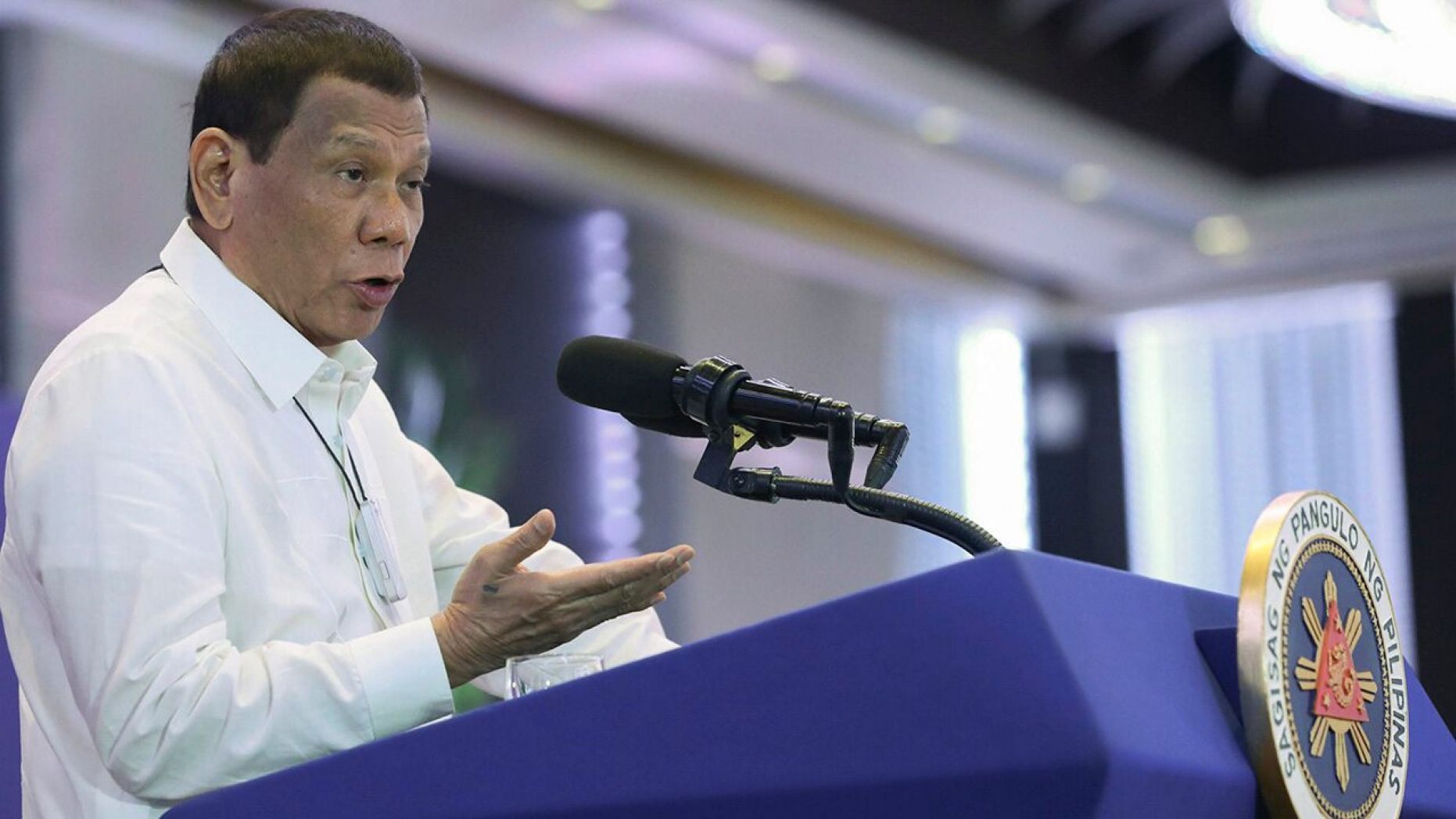 Feb. 10, 2020: Philippine President Rodrigo Duterte delivers a speech during the 11th Biennial National Convention and 22nd founding anniversary of the Chinese Filipino Business Club, Inc. in Manila, Philippines.