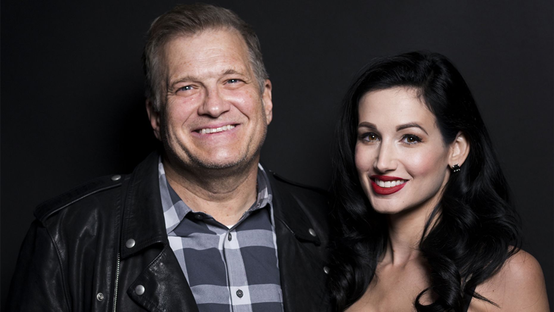 Dr. Amie Harwick, seen here with Drew Carey in December 2017, was murdered in Los Angeles over the weekend, police said.