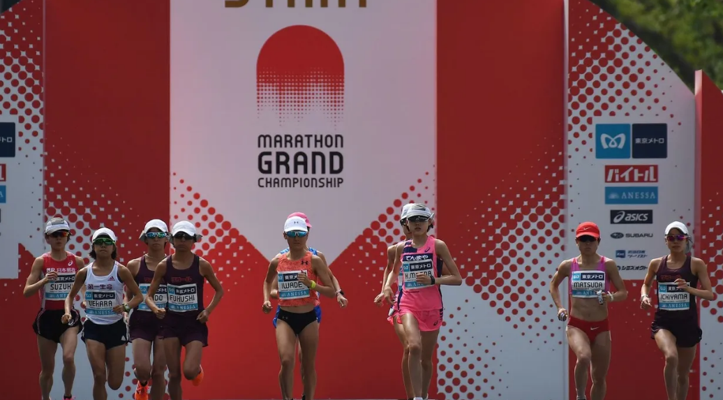 Female athletes compete at the Marathon Grand Championship, which is also the marathon test event for the upcoming Tokyo 2020 Olympic Games,