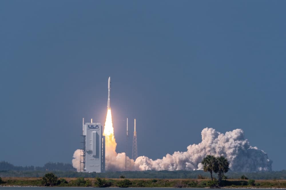 An Atlas V AEHF-6 rocket successfully launches from Space Launch Complex-41 at Cape Canaveral Air Force Station, Fla., March 26, 2020.