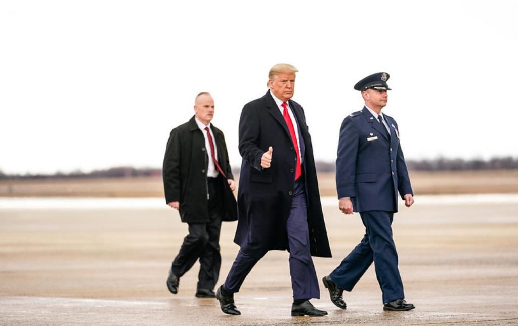 President Trump with Air Force Col. D.W. Schmidt at Joint Base Andrews, Md.
The White House