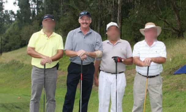 Royce Phillips, second from left, playing golf at the air force’s country club in Quito, Ecuador. Photograph: Handout