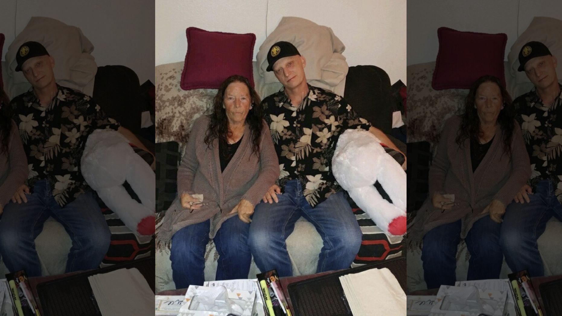 White is seen with his mother, Joanne White, in a photo released by his laywer Mark Zaid. (