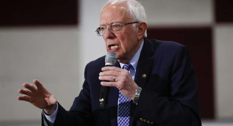 Democratic presidential candidate Sen. Bernie Sanders, I-Vt., speaks during a campaign rally in Dearborn, Mich.,