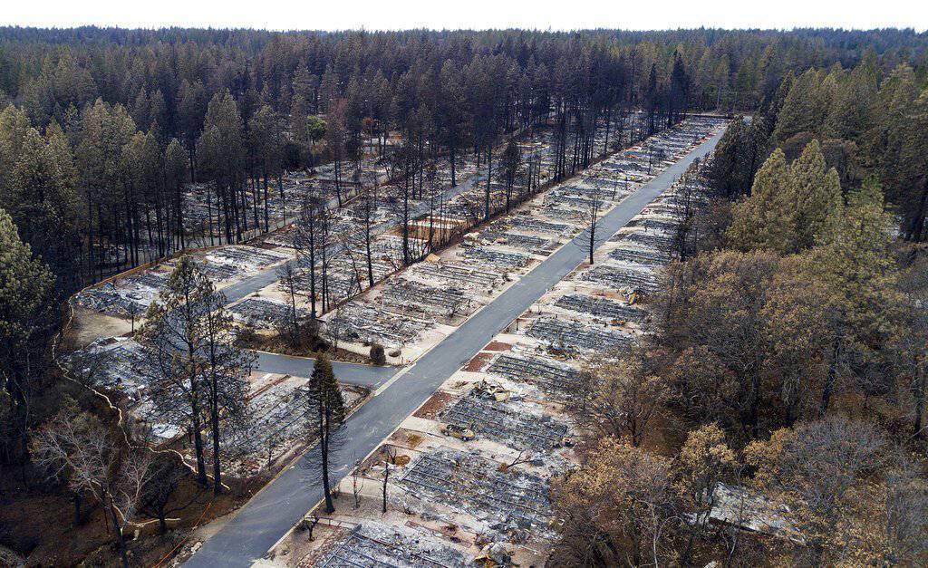 Homes are seen in 2018, leveled by the Camp Fire in Paradise, Calif. (AP Photo/Noah Berger,File)