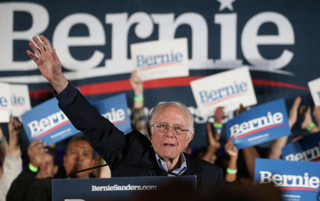 Bernie Sanders celebrates after winning Nevada caucuses
(Getty Images)