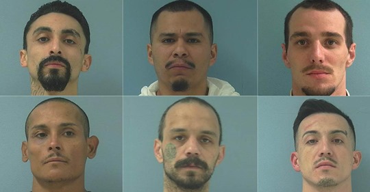 From top left, Tyrone Adam Mulvaney, Andrew Derrick Wolfley, and Neftali Serrano. From bottom left, Fernando Gustavo Casteneda-Sandoval, Hugo Alejandro Amezcua-Hernandez, and Miguel Angel Chavez-Amezcua.Yakima 