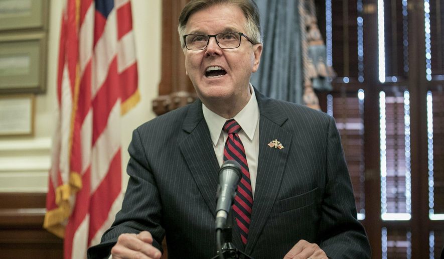 In this Friday, June 21, 2019, file photo, Lt. Gov. Dan Patrick speaks at a news conference at the Capitol, in Austin, Texas. 