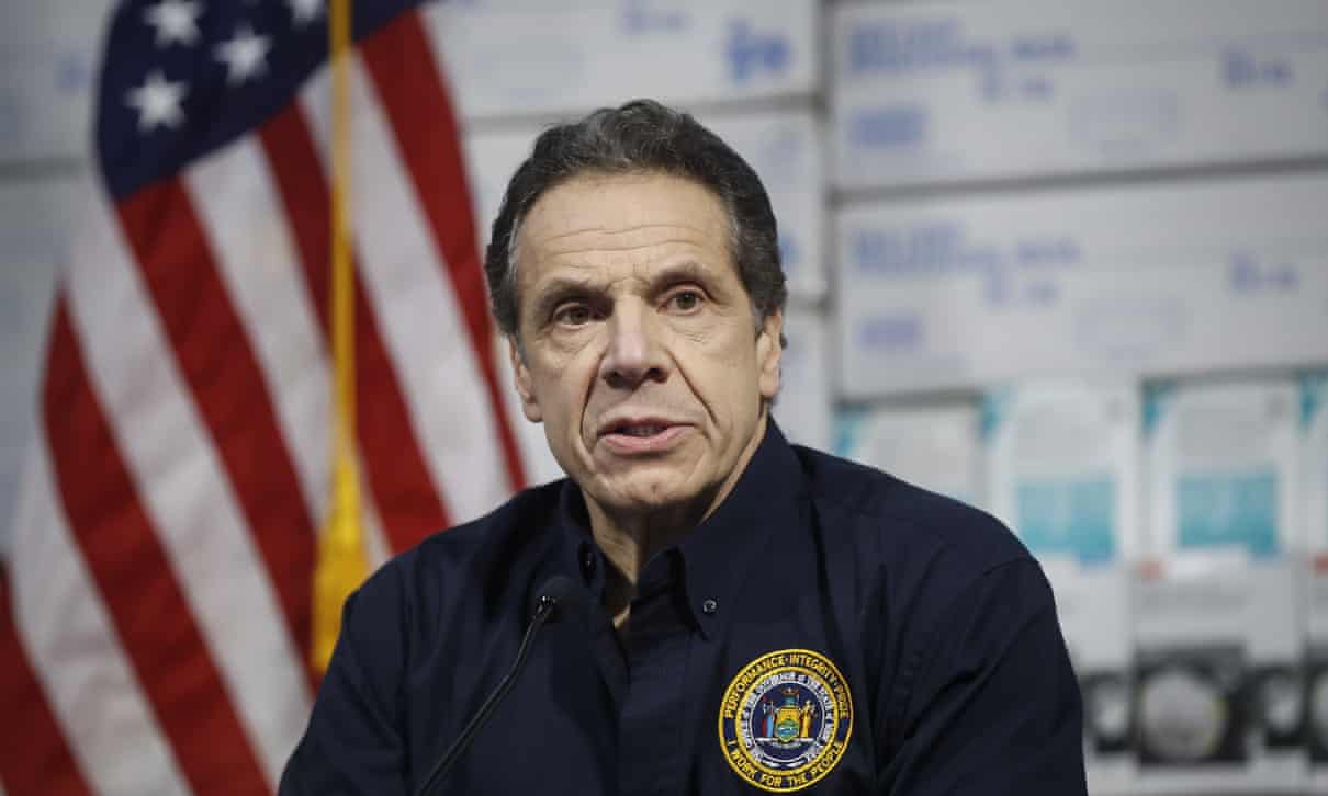 Andrew Cuomo speaks during a news conference in New York on 24 March. 