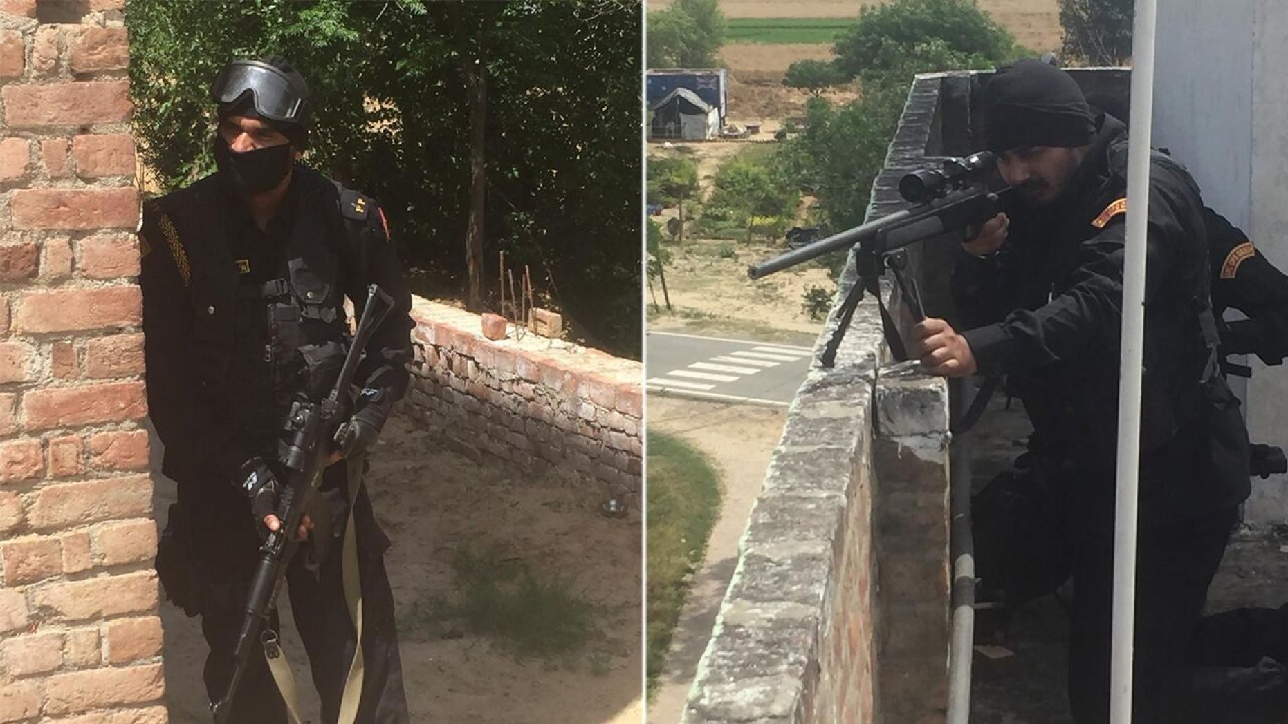 Authorities respond after an officer had his hand hacked off during an attack Sunday while he was trying to enforce the coronavirus lockdown.  