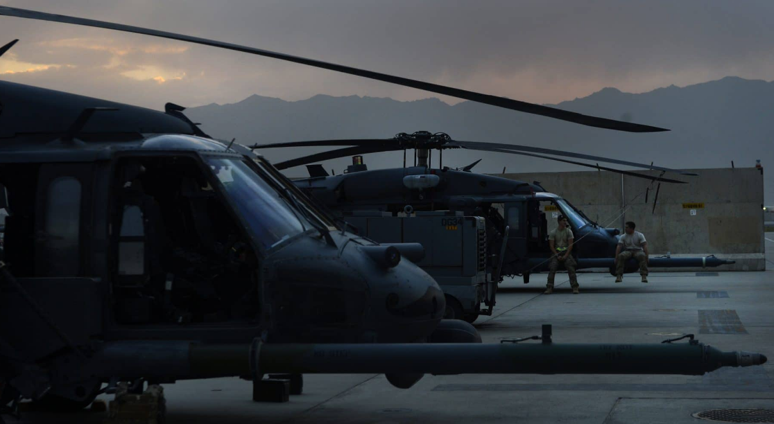 U.S. Air Force Senior Airman Lucas Brogdon, a crew chief with the 455th Expeditionary Aircraft Maintenance Squadron (EAMXS), 
