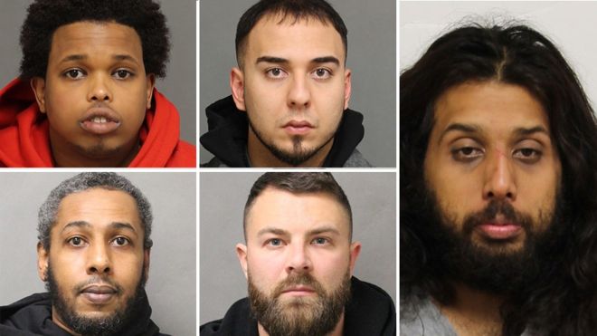 Solaiman Nassimi (far right) is one of five men in police custody for kidnapping a 14 year old boy.